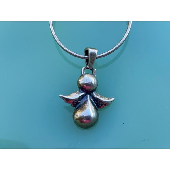 Vintage Lil Angels 925 silver Charm Holder Pendant Chain Pink charm - Picture 5 of 16